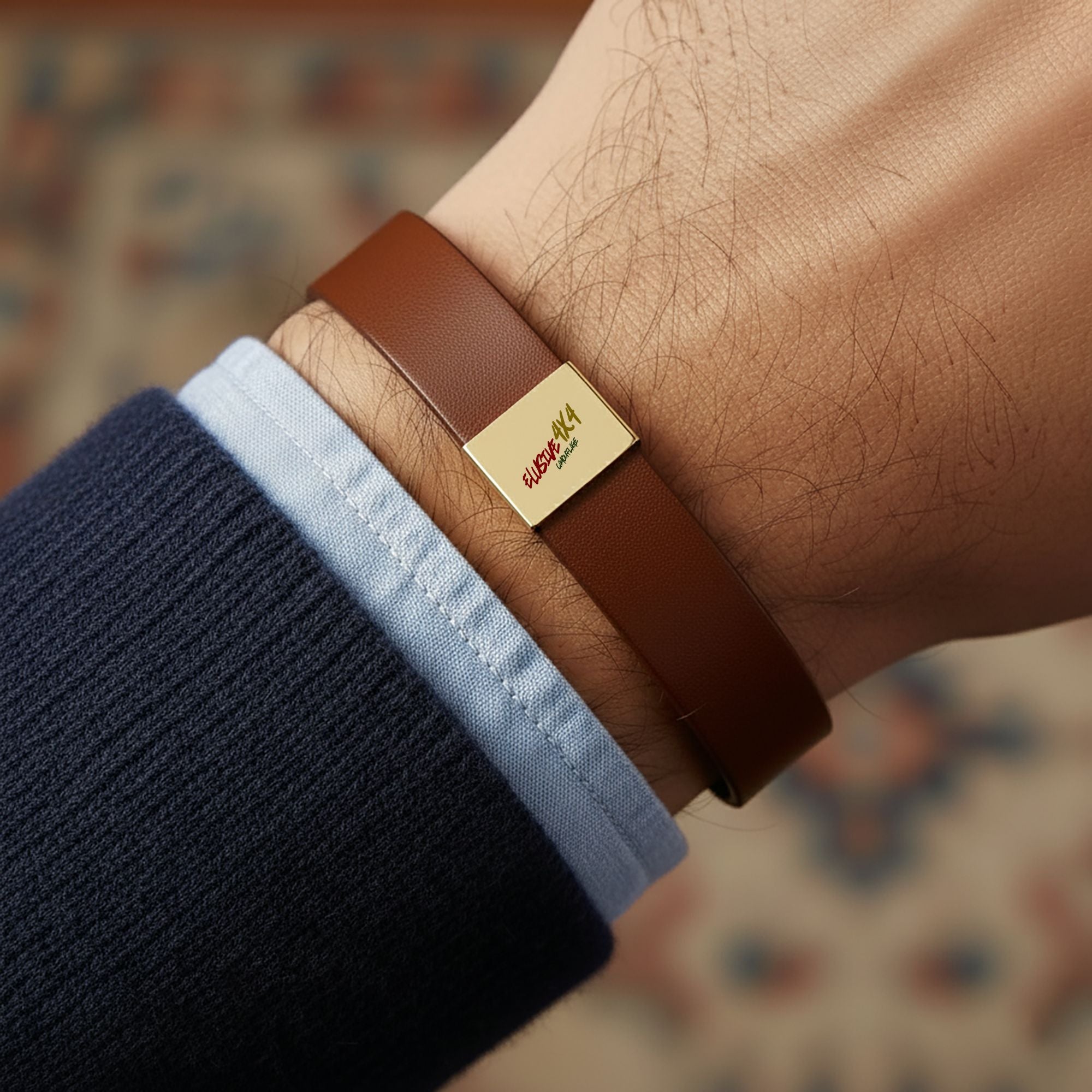 Buckdragger Premium Engraved Men's Leather Bracelet