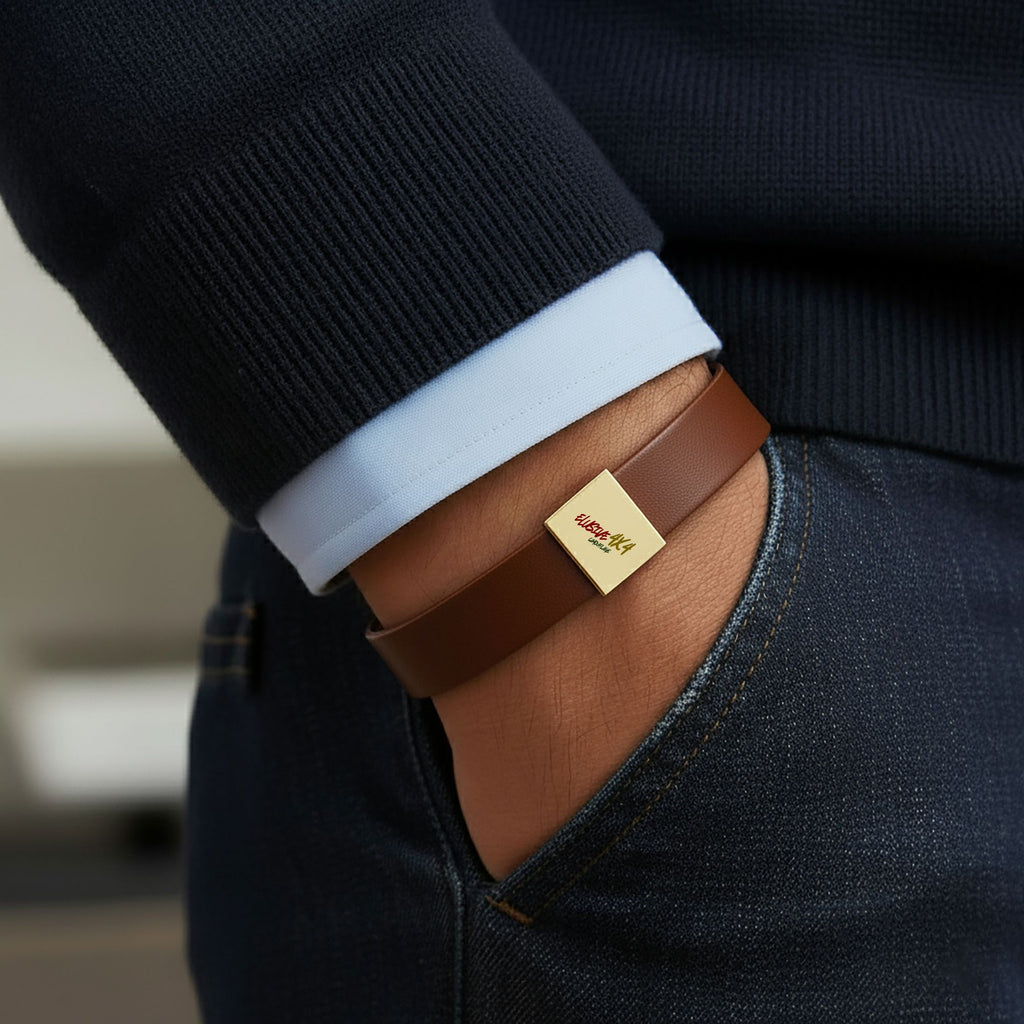 Buckdragger Premium Engraved Men's Leather Bracelet